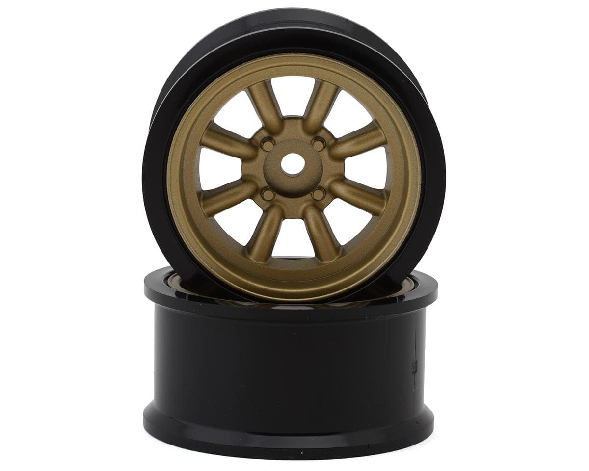RC Art Fifteen Series Watanabe 1/10 Drift Wheels (Gold) (2) (6mm Offset) w/12mm Hex