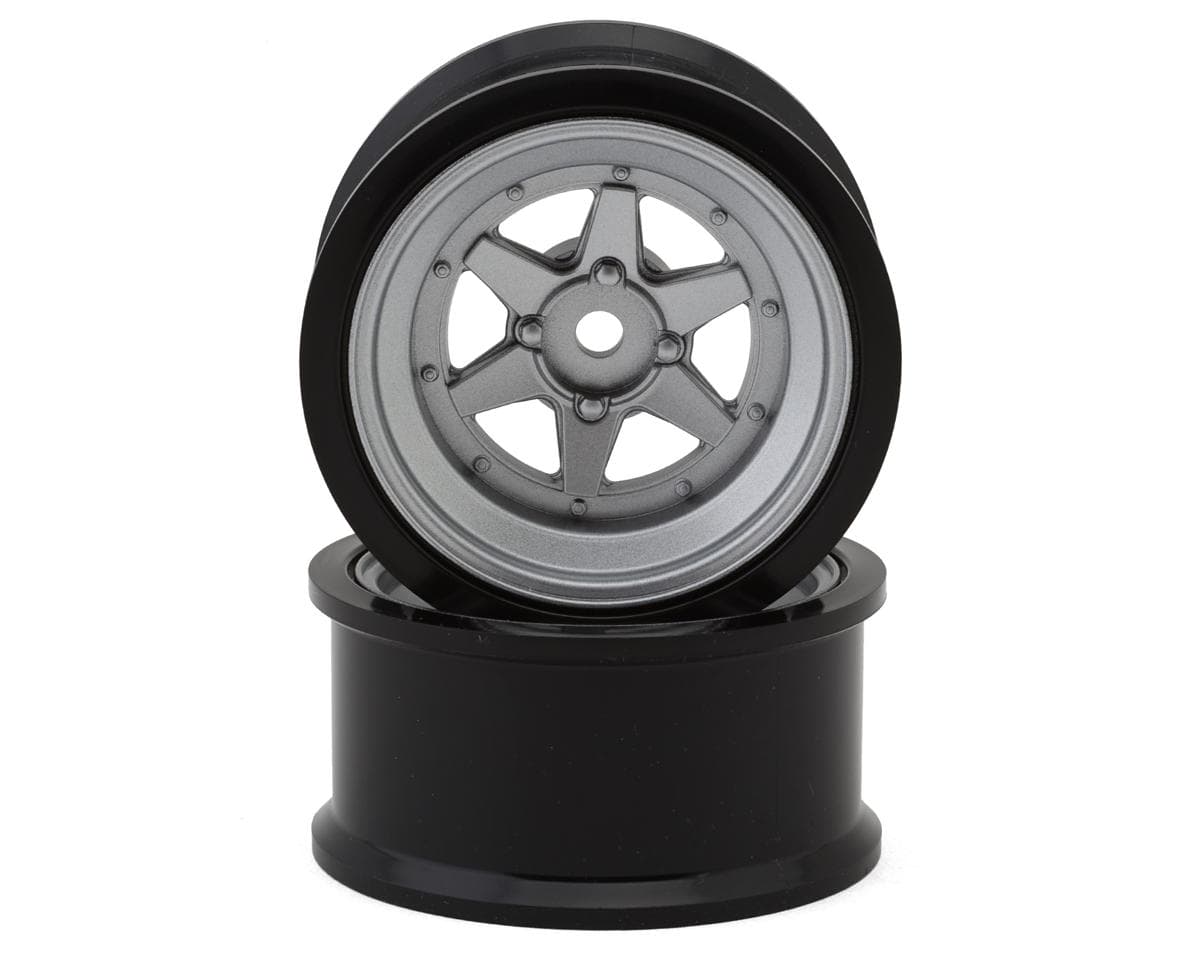 RC Art Fifteen Series Longchamp 1/10 Drift Wheels (Matte Silver) (2) (6mm Offset) w/12mm Hex