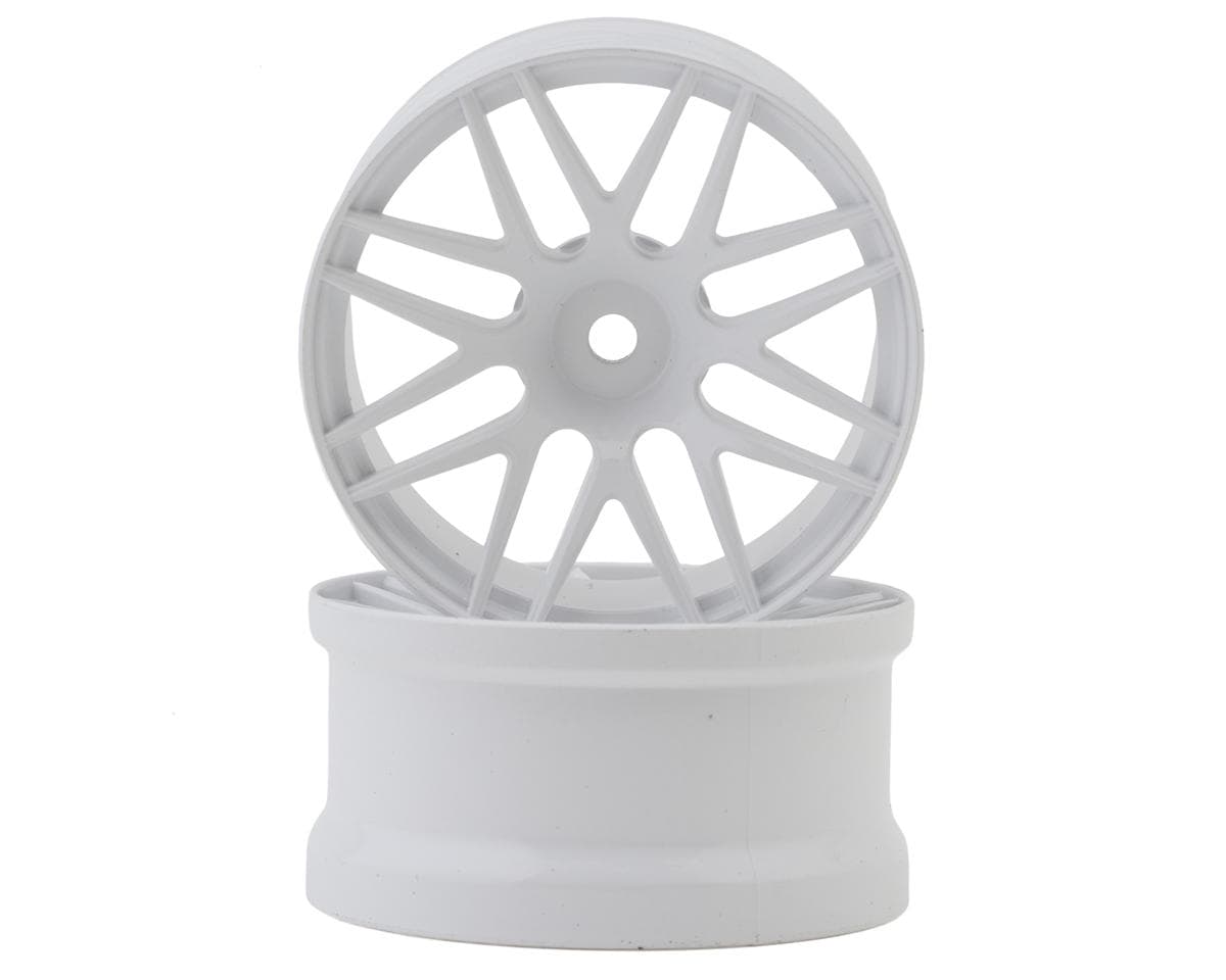 Sideways RC 1/10 R2 Multi-Spoke Nylon Drift Wheels (White) (2) (6mm Offset) w/12mm Hex