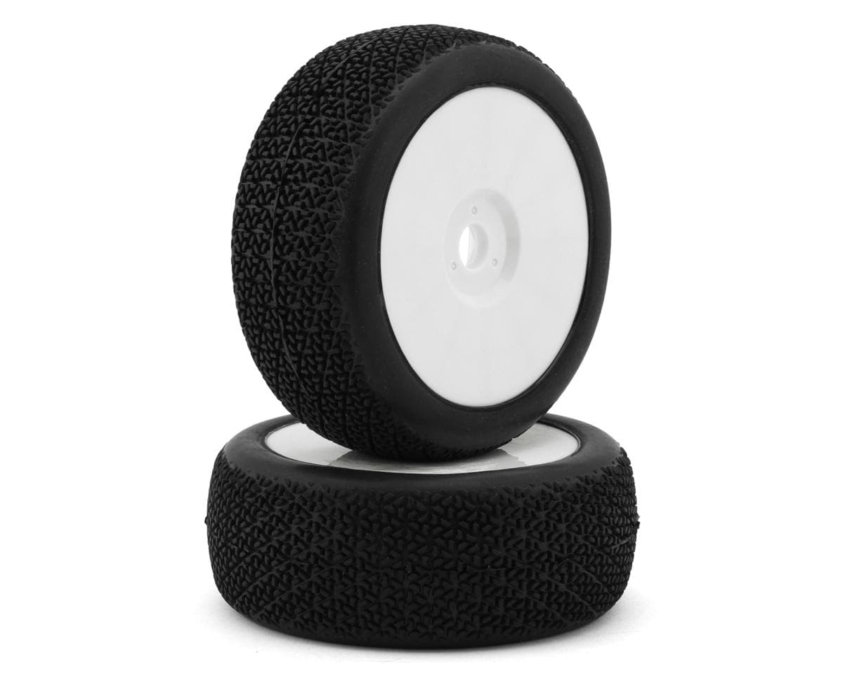 Raw Speed RC Triad 1/8 Off-Road Pre-Mounted Buggy Tires (White) (2) (Soft)