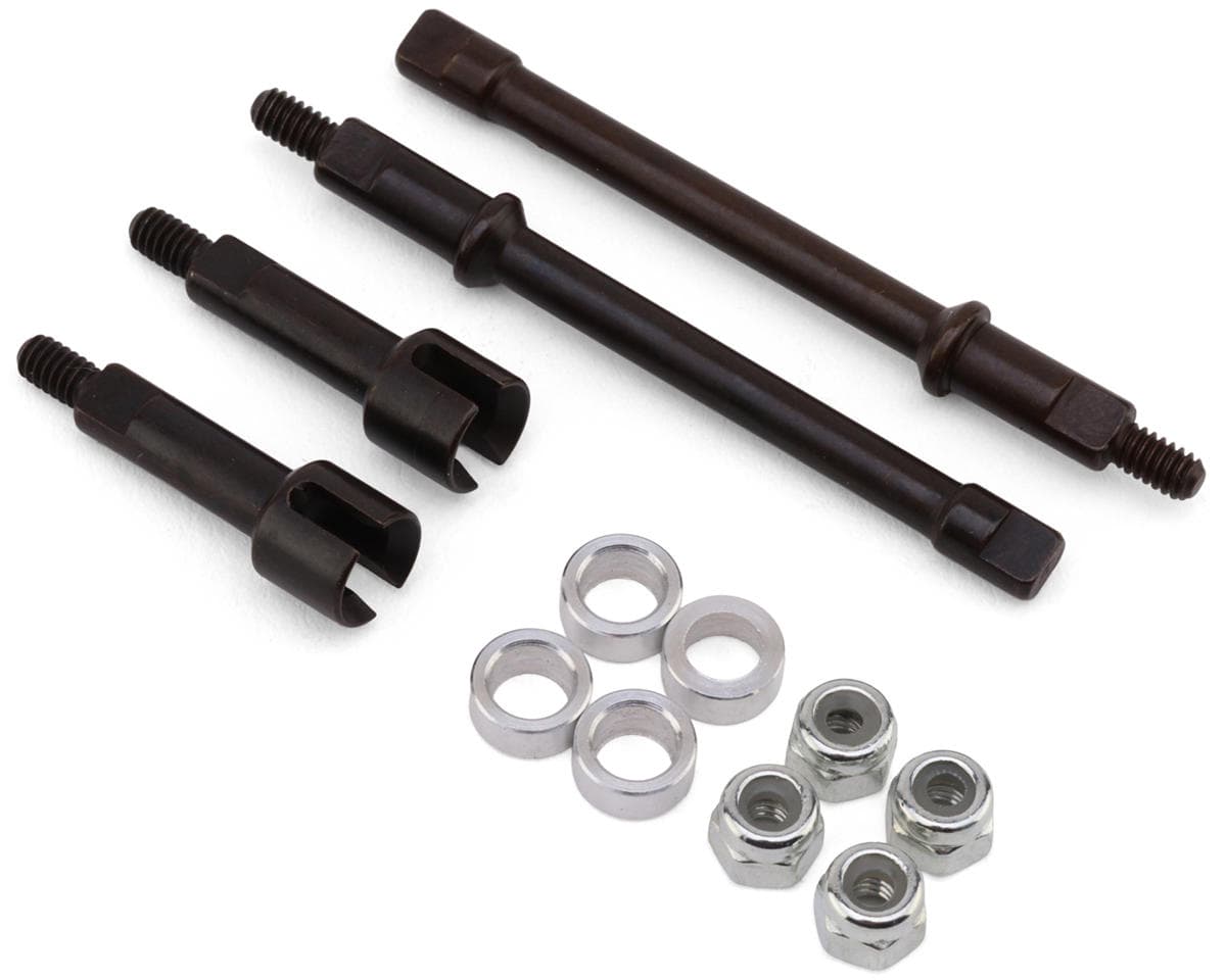 Hot Racing Axial SCX30 +2mm Wide CNC-Machined Hardened Spring Steel Axles Set