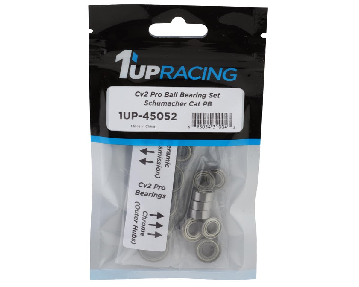 1UP Racing Schumacher Cat PB Cv2 Pro Ball Bearings Set (Ceramic/Chrome)
