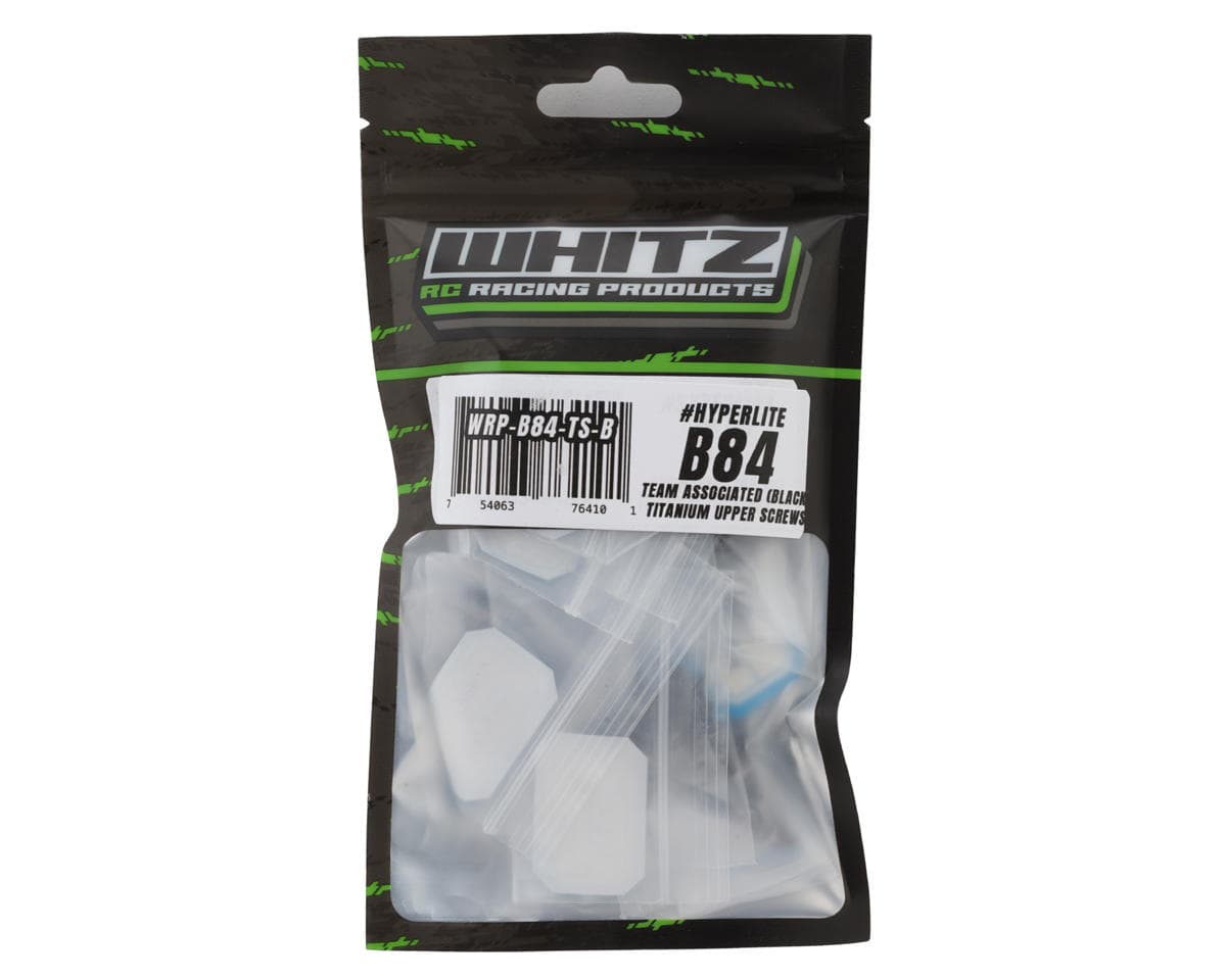 Whitz Racing Products Team Associated B84 HyperLite Titanium Upper Screws Kit (Black)