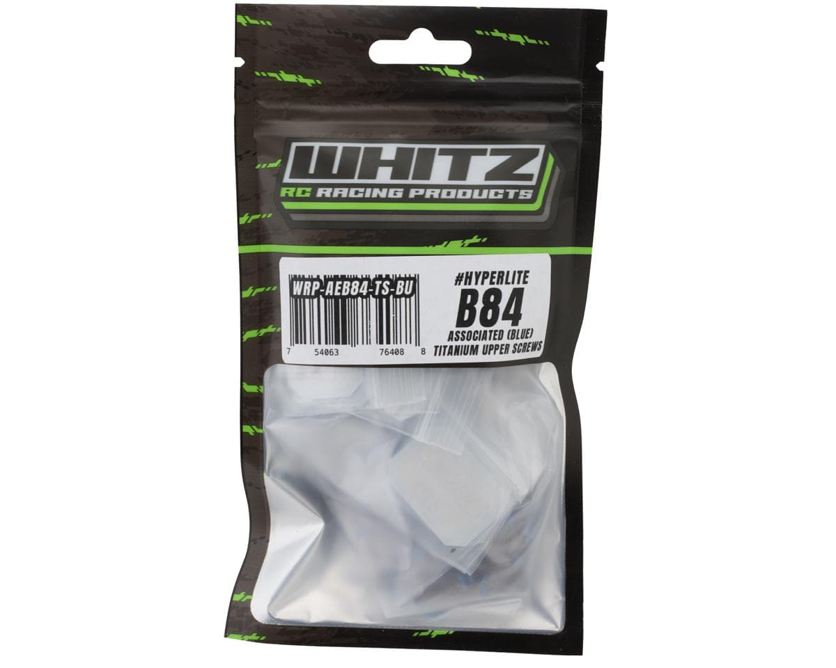 Whitz Racing Products Team Associated B84 HyperLite Titanium Upper Screws Kit (Blue)