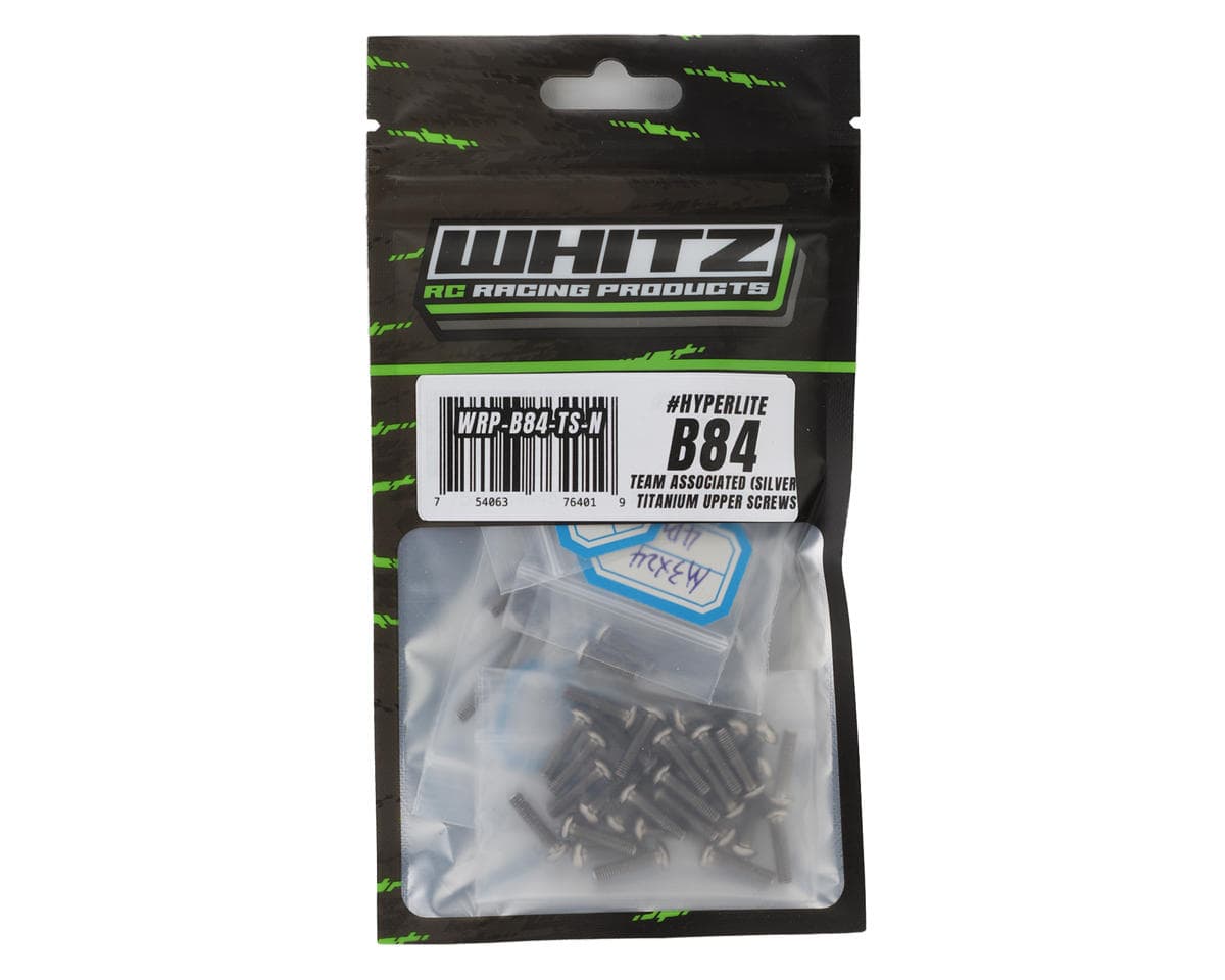Whitz Racing Products Team Associated B84 HyperLite Titanium Upper Screws Kit (Silver)