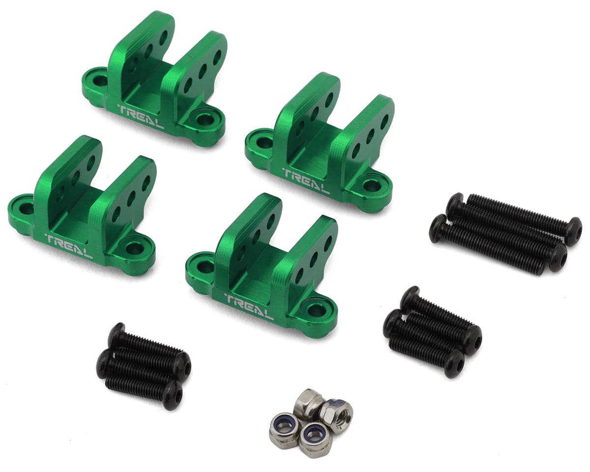 Treal Hobby Losi LMT 1.0 7075 Aluminum Lower Shock Mounts (Green) (4)