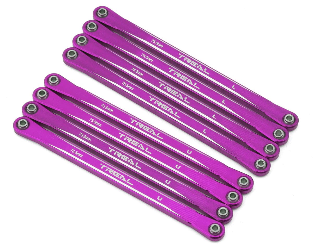Treal Hobby Losi Mini LMT Extended CNC-Aluminum Suspension Links Set (Purple)