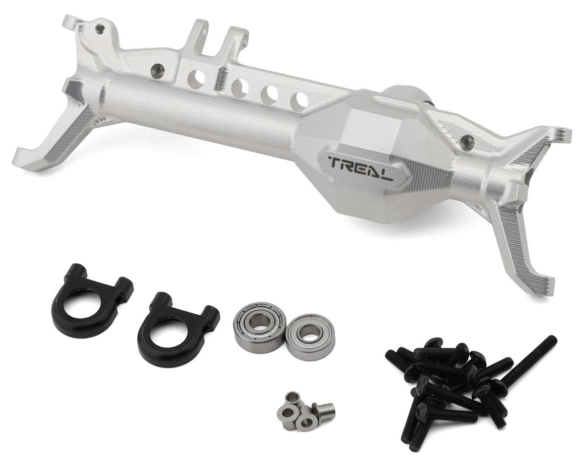 Treal Hobby Vanquish VRD/VS4-10 7075 Aluminum Front Portal Axle Housing (Silver)