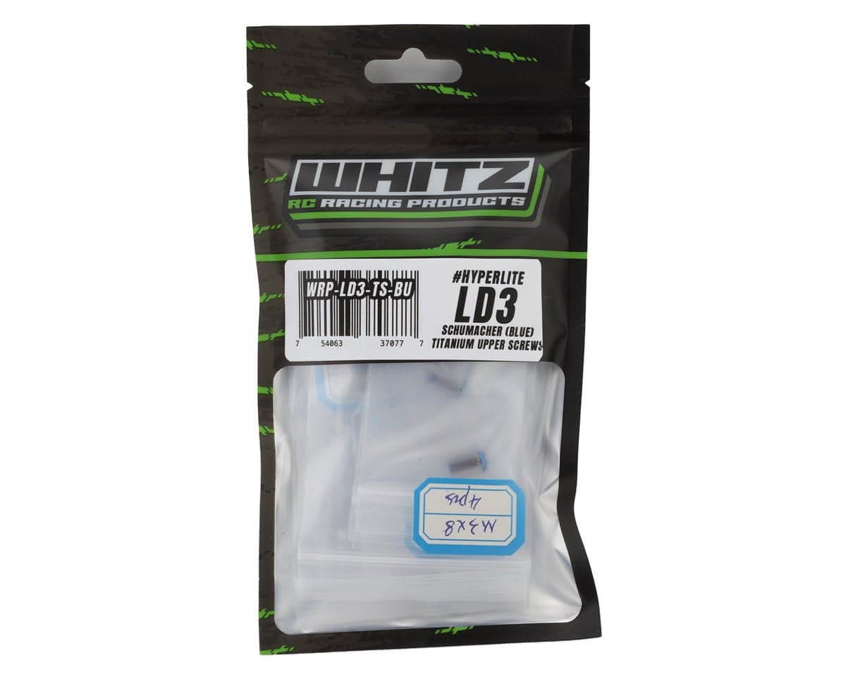 Whitz Racing Products Schumacher Cougar LD3 HyperLite Titanium Upper Screws Kit (Blue)