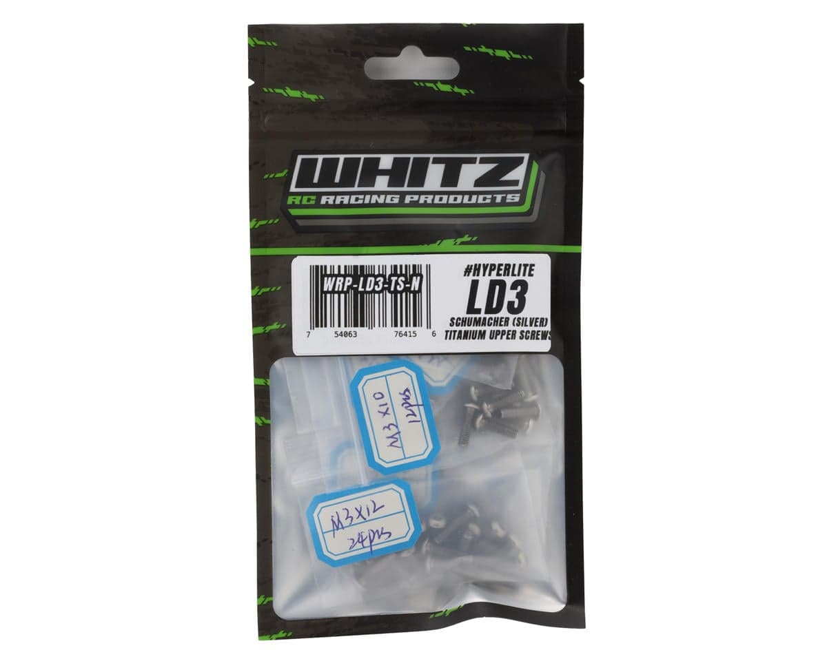 Whitz Racing Products Schumacher Cougar LD3 HyperLite Titanium Upper Screws Kit (Silver)
