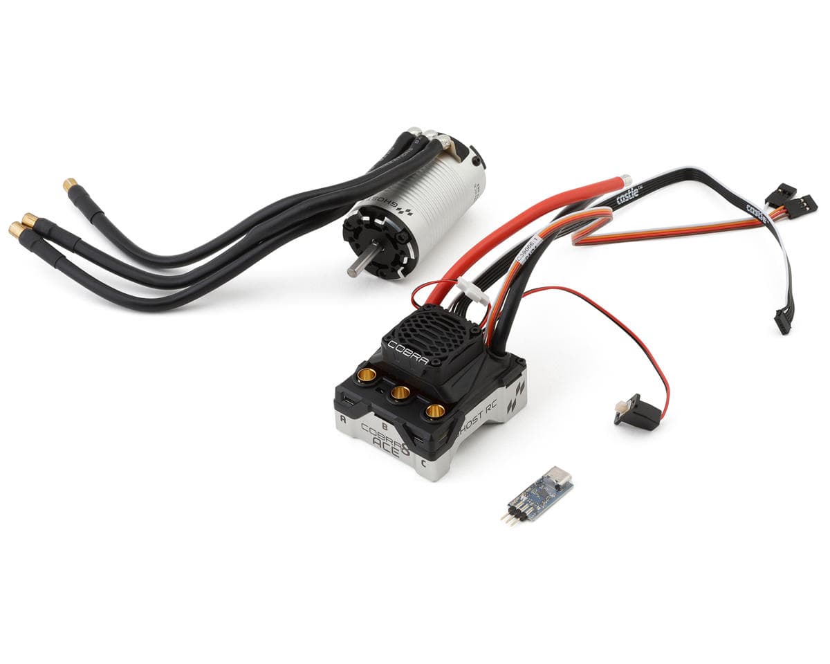 Ghost RC Cobra 8 ACE No Prep Drag Brushless ESC w/1412 Sensored Motor Combo (4300kV) (Adjustable Endbell)