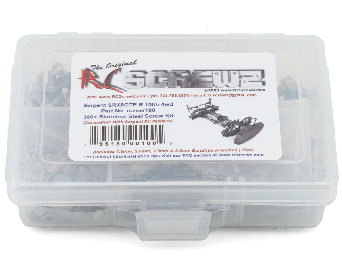 RC Screwz Serpent SRX8 GTE R Stainless Steel Screws Kit