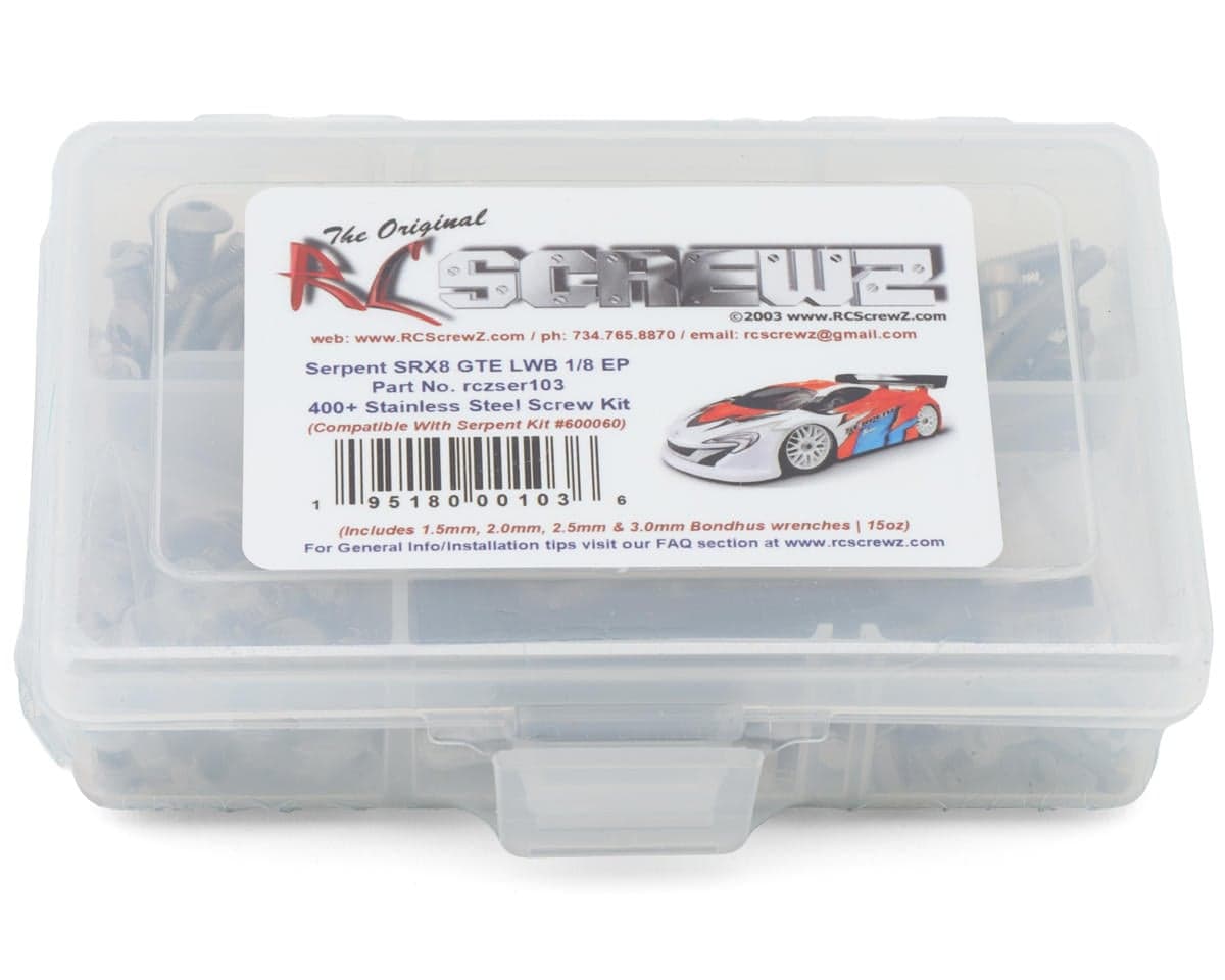 RC Screwz Serpent SRX8 GTE LWB RTR Stainless Steel Screws Kit