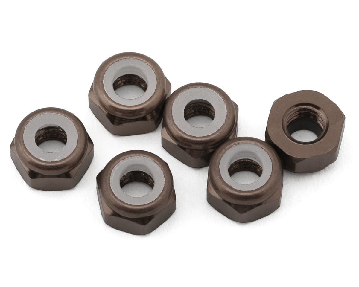 J&T Bearing Co. 3mm 7075 Aluminum Lock Nuts (Grey) (6)
