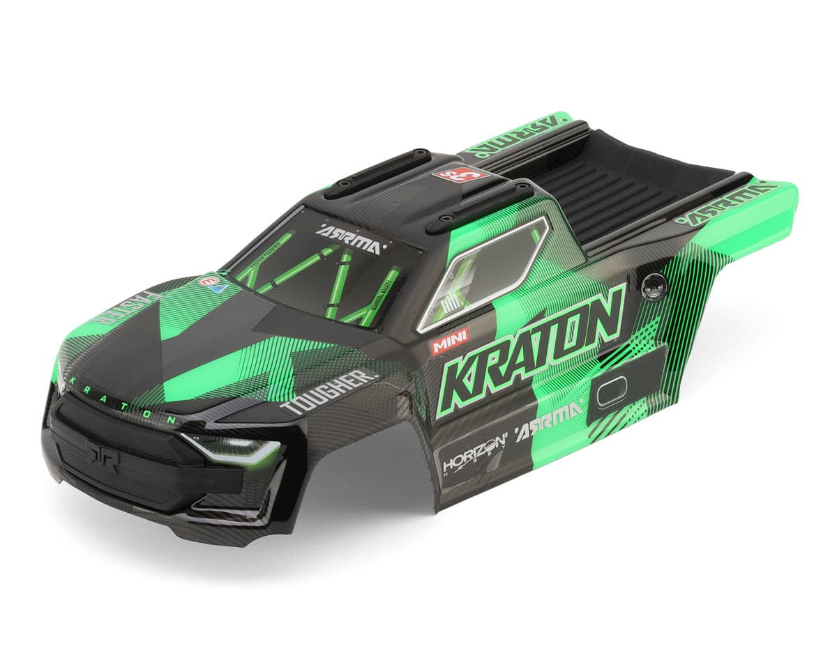 Arrma 1/16 Mini Kraton 3S BLX Pre-Painted Body Set (Black/Green)