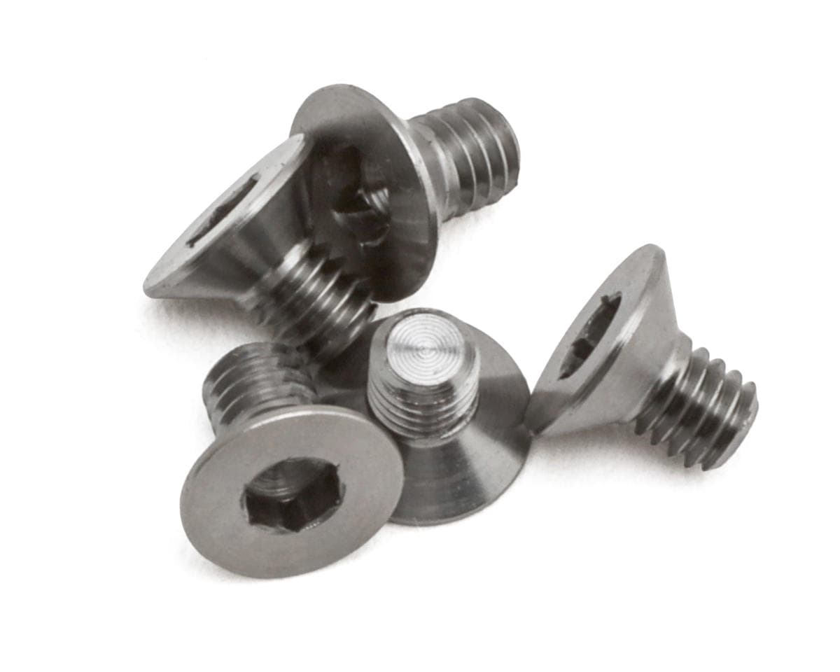 1UP Racing 2.5mm Titanium Pro Duty Flat Head Screws (5) (2.5x4mm)