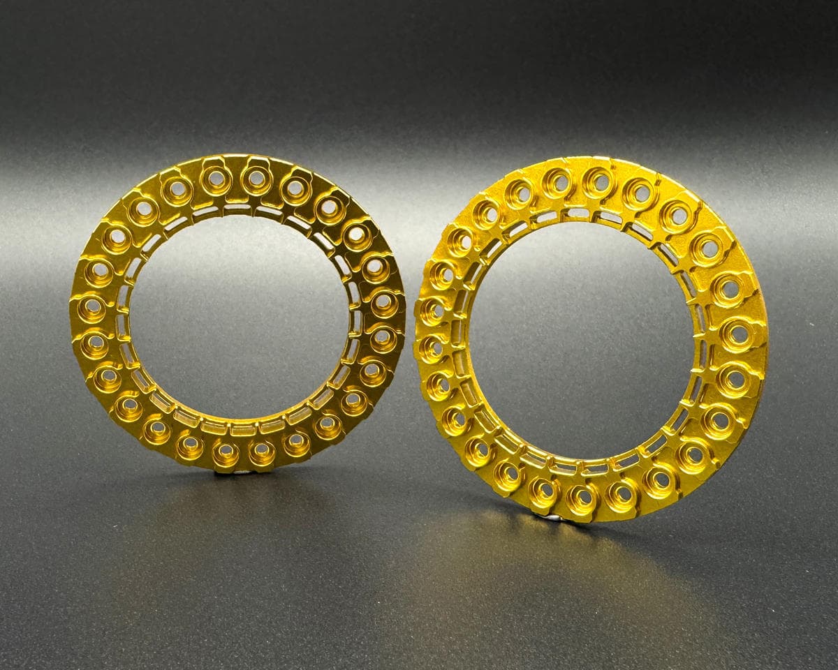 Reefs RC 1.9" "SLUICE" Beadlock Face Rings (Gold) (2)