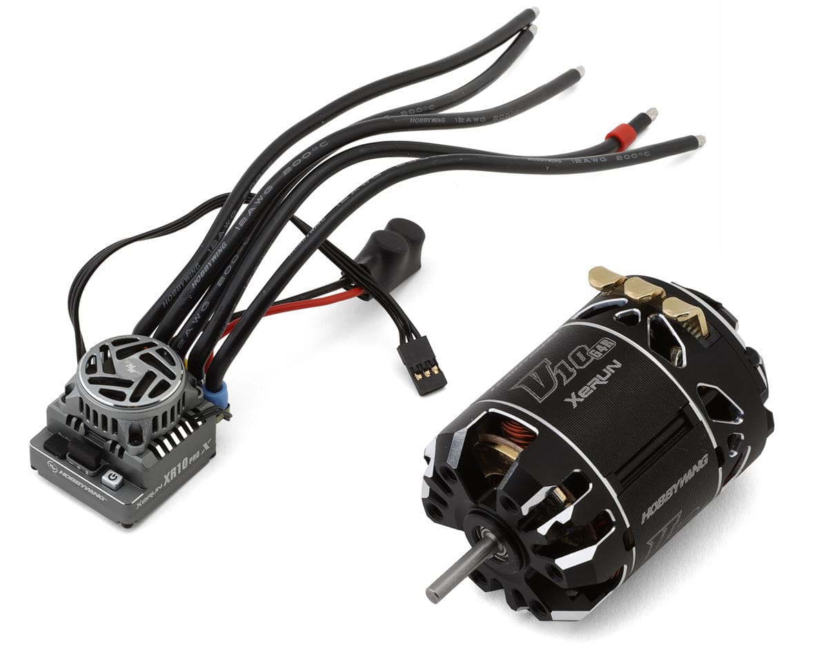 Hobbywing XR10 Pro G3X Stock Spec Sensored Brushless ESC & V10 G4R Team Edition Motor Combo (17.5T)