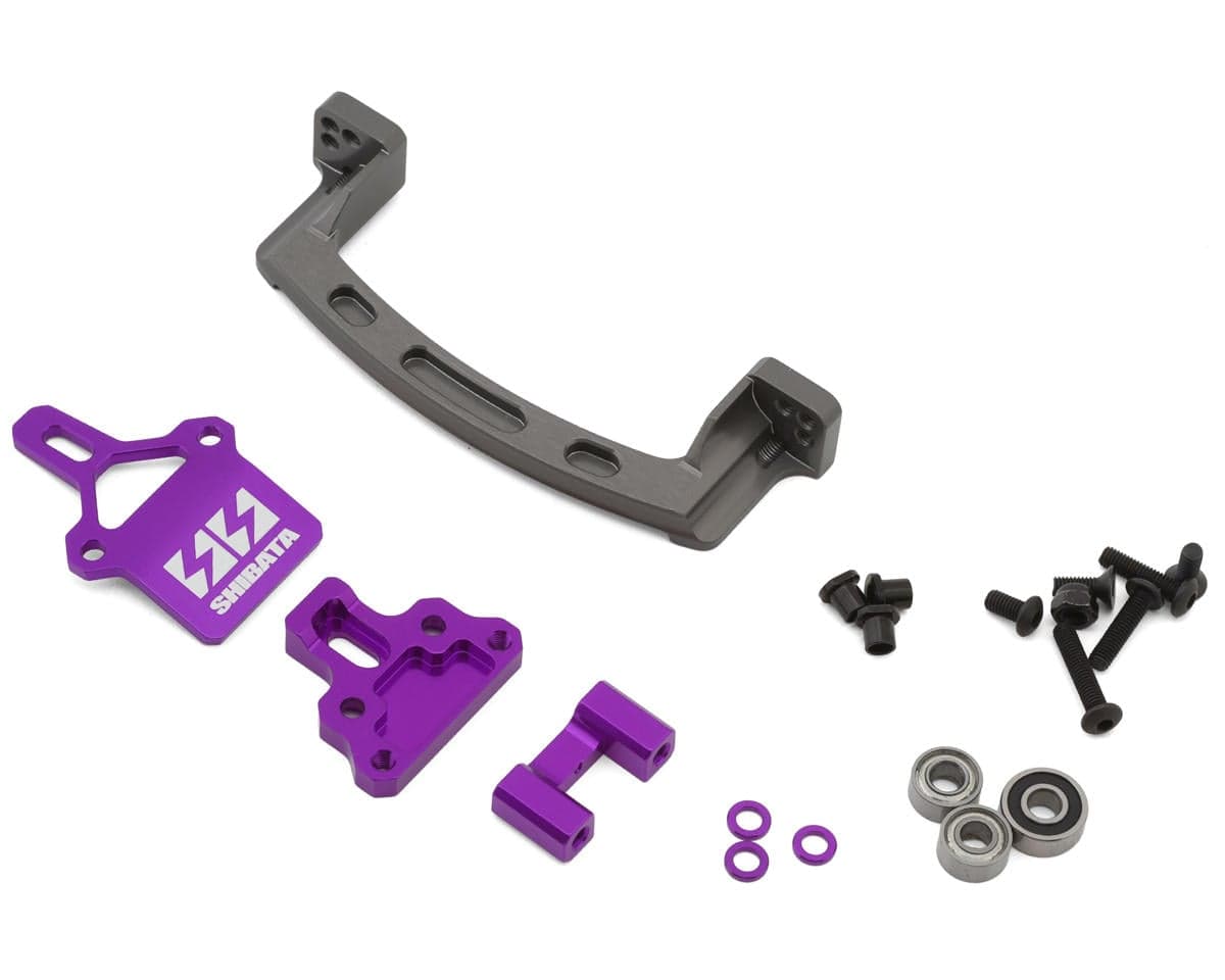 Shibata GRK5-R Aluminum Steering Bellcrank Set (Purple)