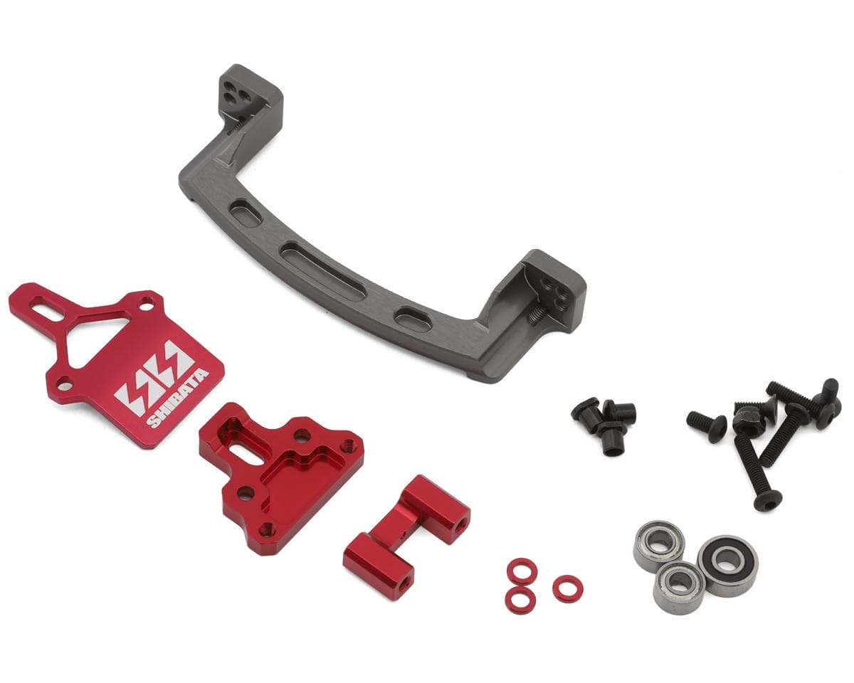 Shibata GRK5-R Aluminum Steering Bellcrank Set (Red)