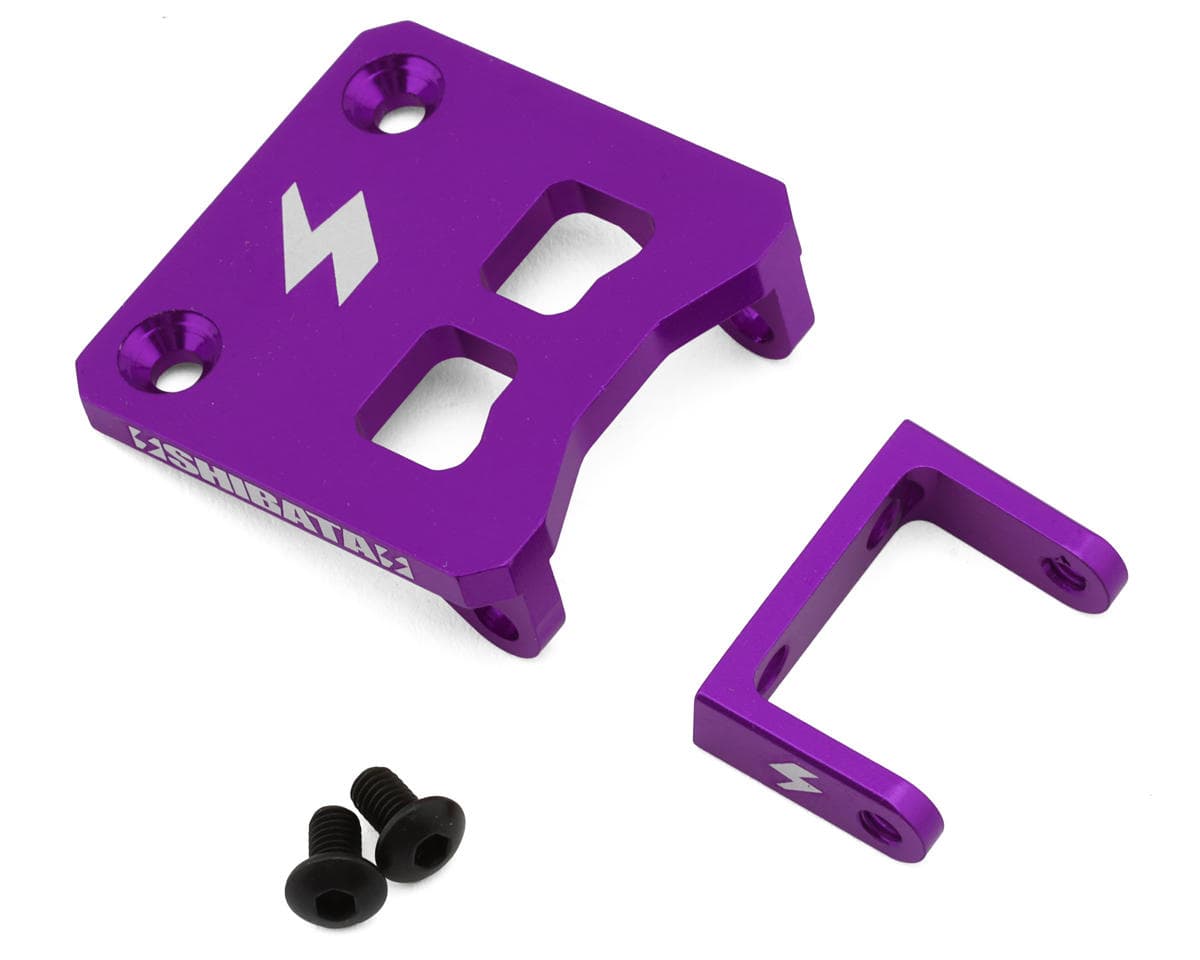 Shibata GRK5-R Aluminum Adjustable Rear ESC Mount (Purple)