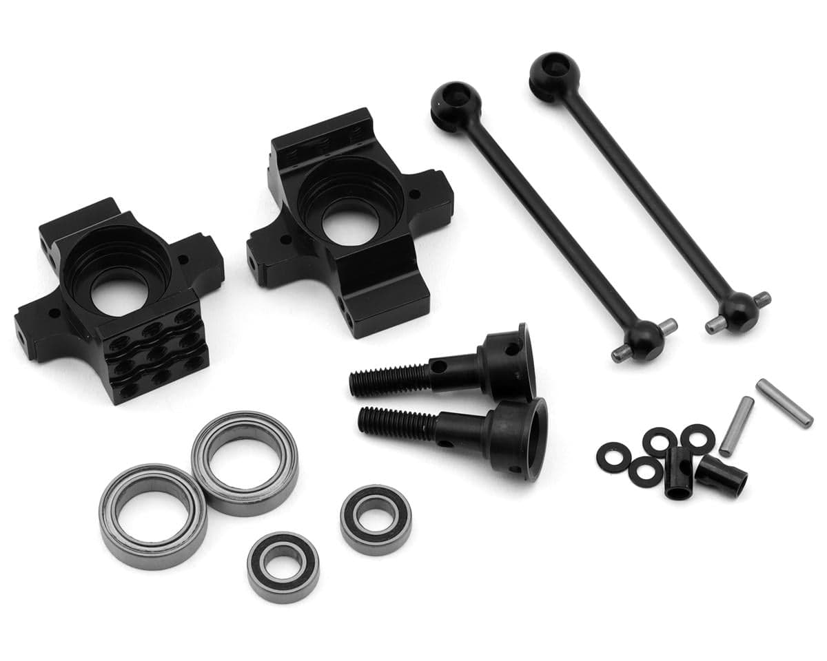 Shibata GRK GS2 Mod Aluminum Rear Hubs & Driveshafts Set (Black)