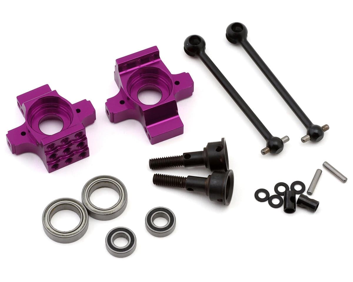 Shibata GRK GS2 Mod Aluminum Rear Hubs & Driveshafts Set (Purple)