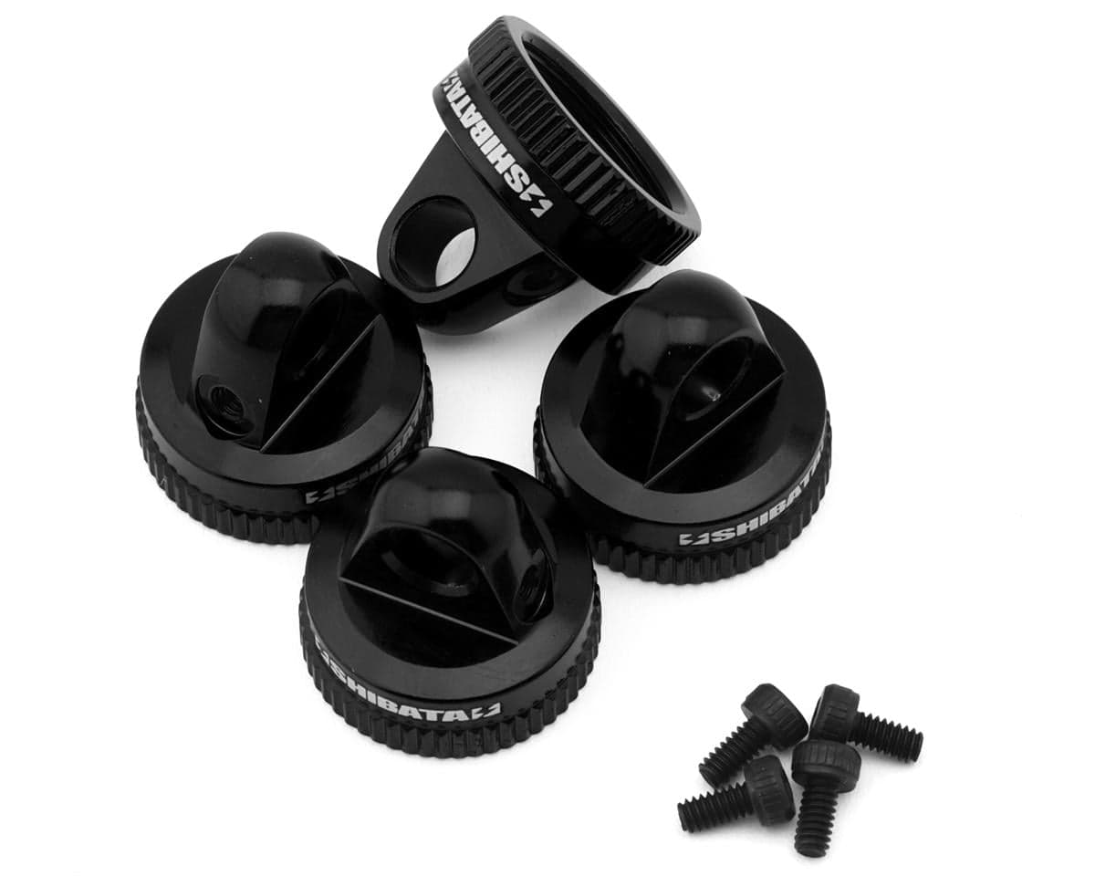 Shibata GRK5-R Aluminum Shock Caps (Black) (4)