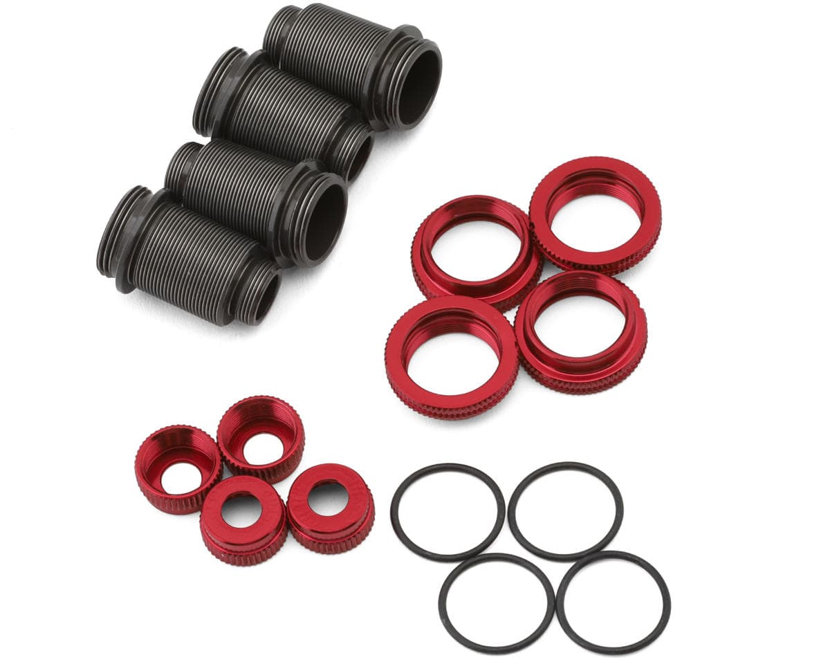 Shibata GRK5-R Aluminum Shock Bodies, Collars & Bottom Caps Set (Red)