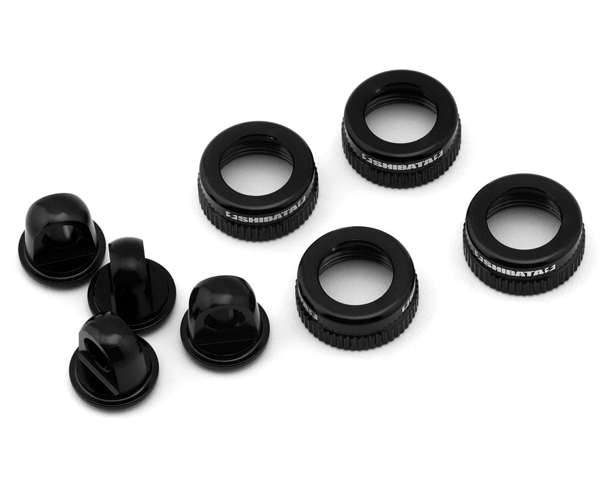 Shibata GRK5-R Aluminum Shock Caps (Black) (4)