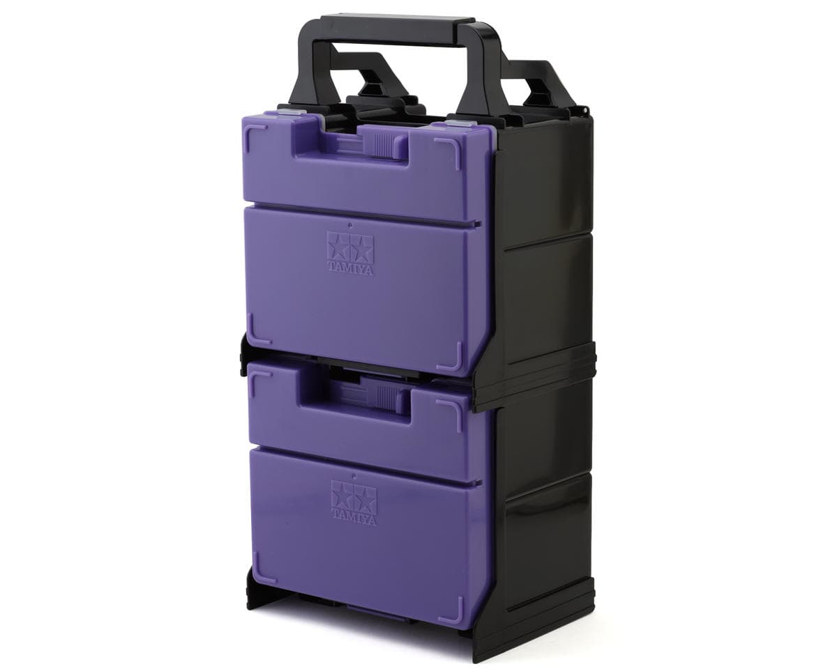 Tamiya JR Mini 4WD Portable Pit Container (Limited Edition Asia Challenge) (Purple) (208x426x154mm)