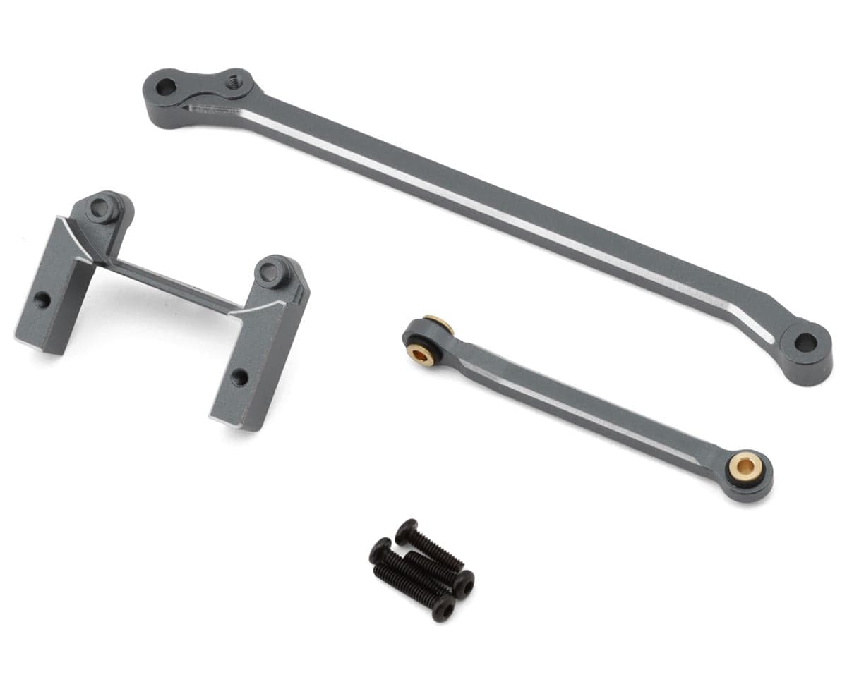HPI Mini King Flux Big Kahuna Aluminum Servo Mount & Steering Link Set (Gunmetal)