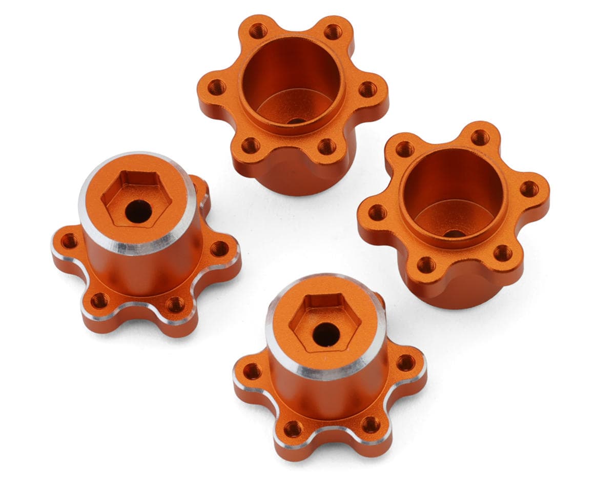 HPI Mini King Flux Big Kahuna Aluminum 7mm Wheel Hex Hub Adapters (Orange) (4) (2.5mm Offset)