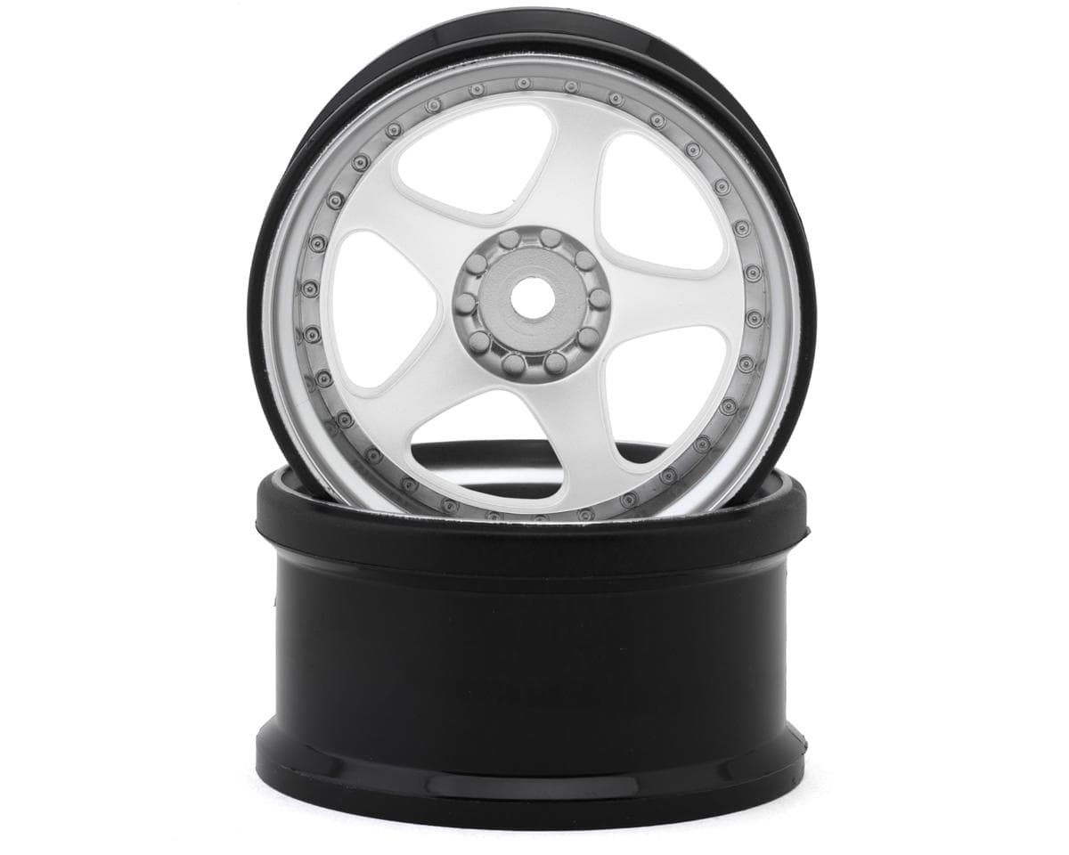 Hayashi Garage NIZ 5-Spoke Multipiece Style 1/10 Drift Wheels (White) (2) (8mm Offset) w/12mm Hex