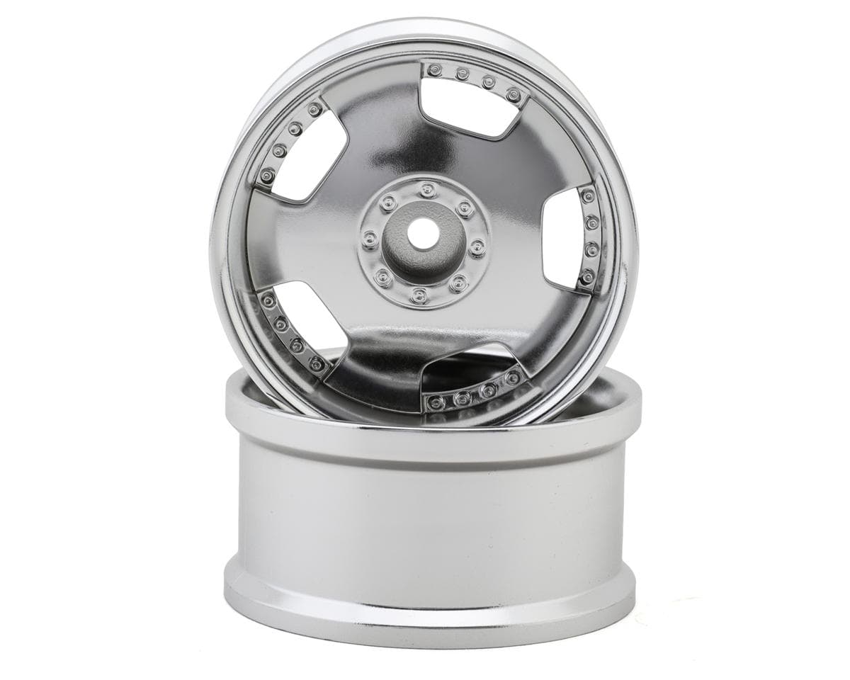 Hayashi Garage Euro VIP Dish Style 1/10 Drift Wheels (Silver) (2) (8mm Offset) w/12mm Hex