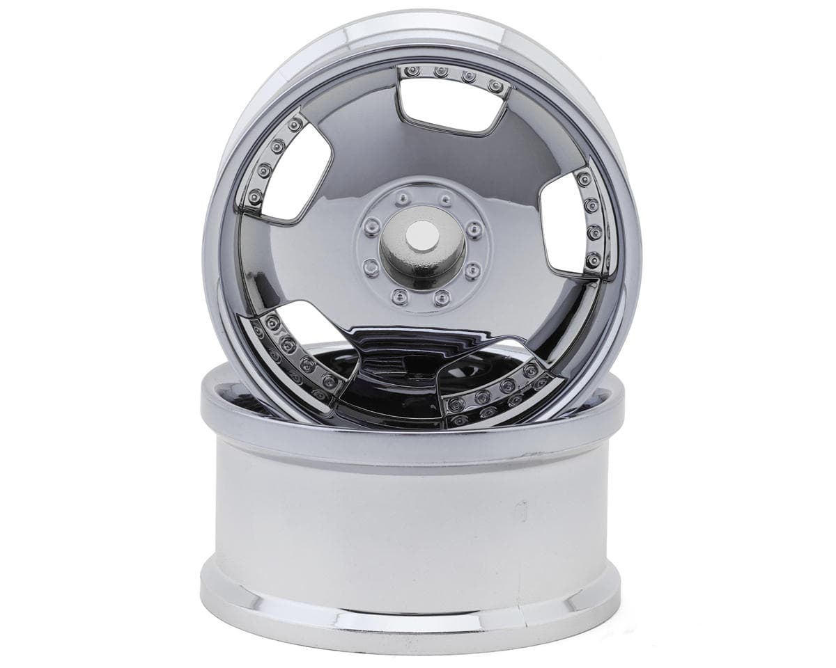 Hayashi Garage Euro VIP Dish Style 1/10 Drift Wheels (Chrome) (2) (8mm Offset) w/12mm Hex