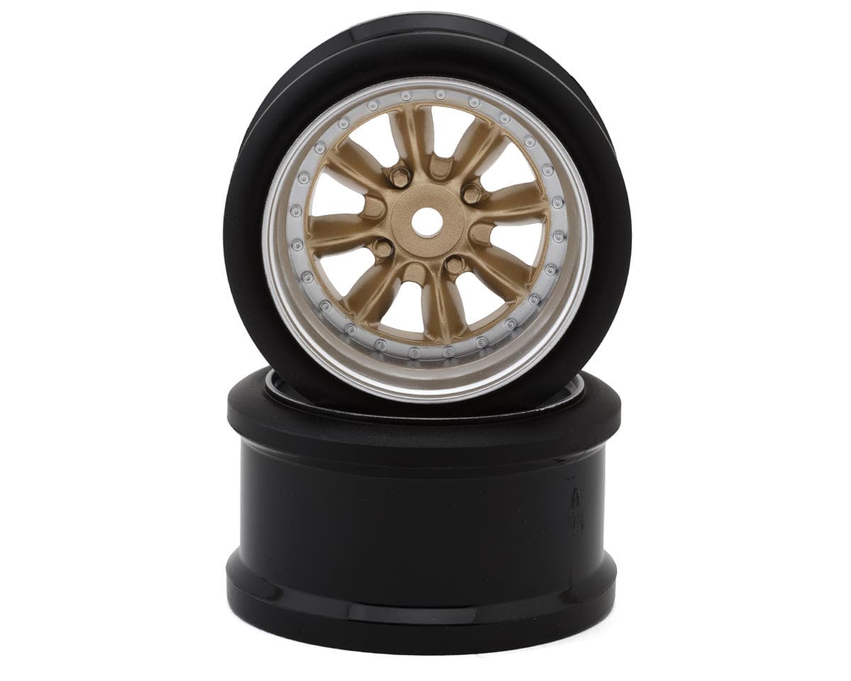 Hayashi Garage Pana 8-Spoke Multipiece Style 1/10 Drift Wheels (Gold) (2) (6mm Offset) w/12mm Hex