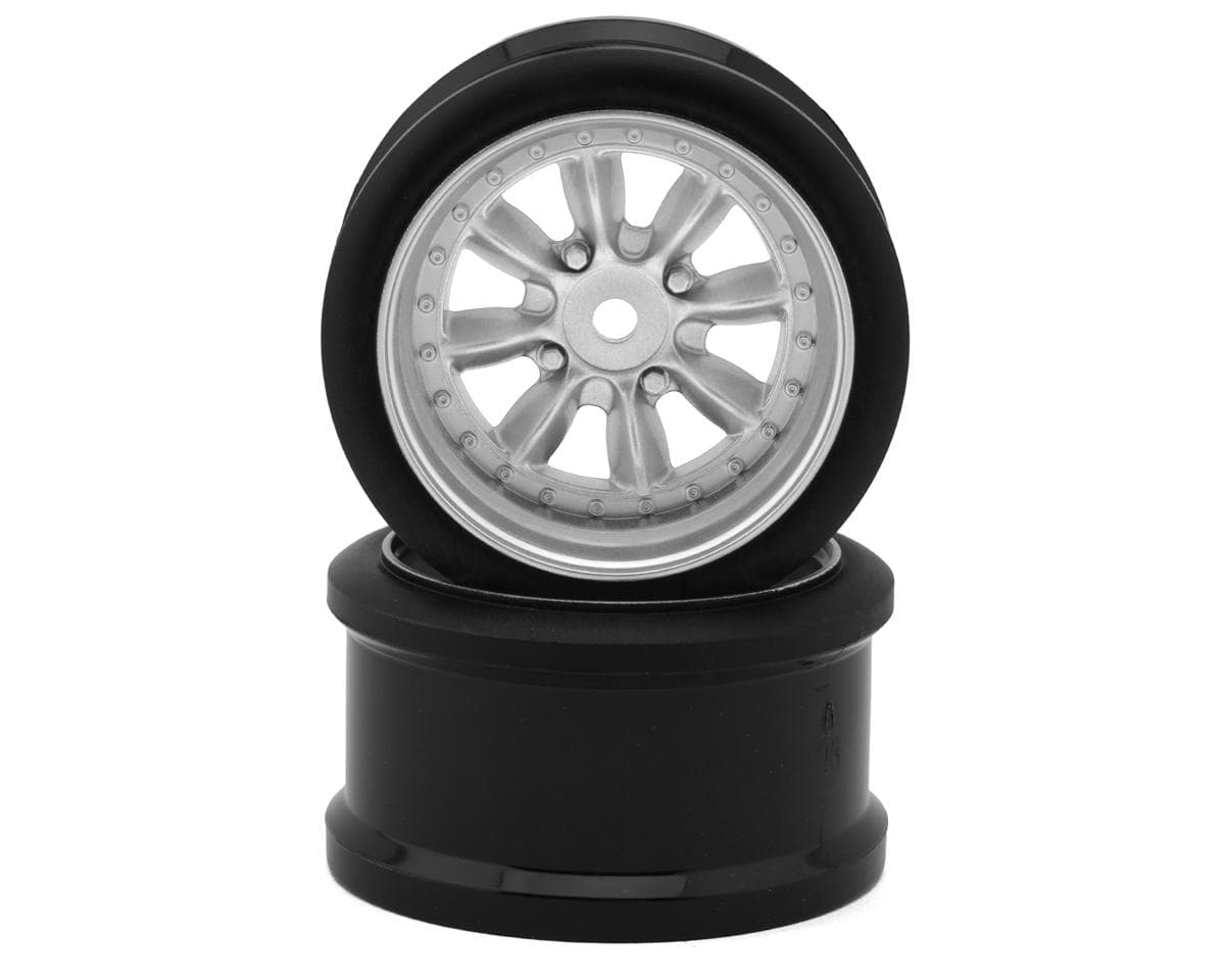 Hayashi Garage Pana 8-Spoke Multipiece Style 1/10 Drift Wheels (Silver) (2) (6mm Offset) w/12mm Hex