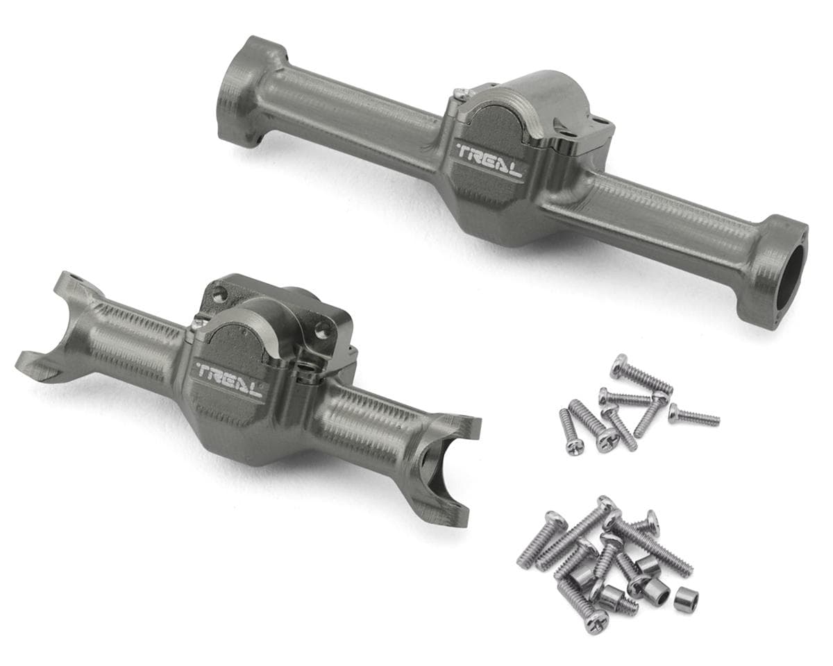 Treal Hobby Axial SCX30 7075 Aluminum Front & Rear Axle Housings Set (Gun Metal)