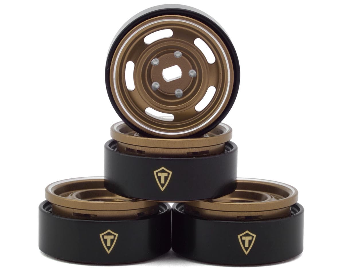 Treal Hobby 0.7" 5-Slot Aluminum Micro Rock Crawler Beadlock Wheels (Bronze) (4) (8g ea)