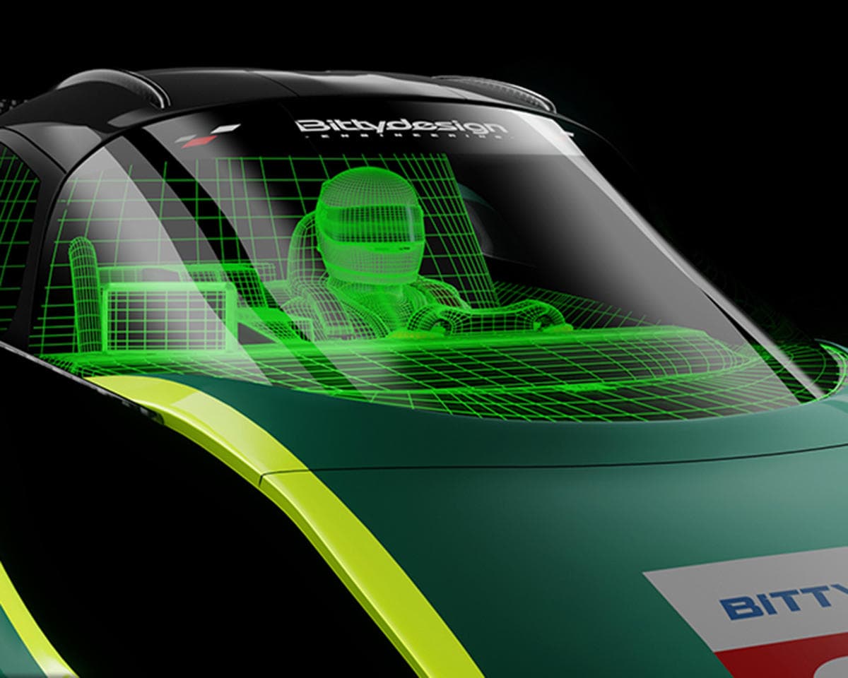 Bittydesign AMR10 Hypercar 1/10 Aesthetic Body Kit (Clear) w/Cockpit, Light Buckets, Diffuser & Wing