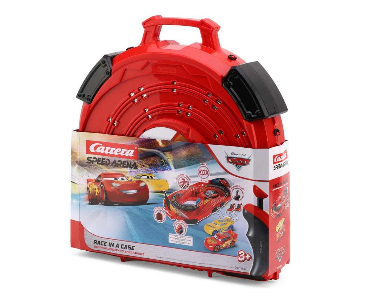 Carrera Speed Arena Disney Pixar Cars Slot Car Racing Track Set w/Lightning McQueen & Cruz Ramirez Cars
