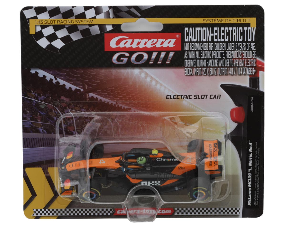 Carrera GO!!! McLaren MCL39 Formula 1 Team "Lando Norris No.4" 1/43 Slot Car (Orange/Black) (2025)