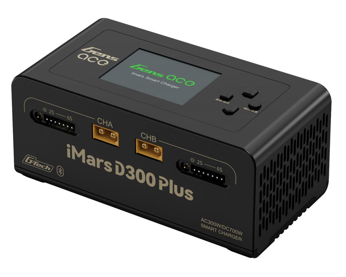 SCRATCH & DENT: Gens Ace iMars D300 Plus G-Tech Smart Dual AC/DC Charger (Black) (6S/16A) (AC-300W) (DC-350W x2) w/Bluetooth App Control