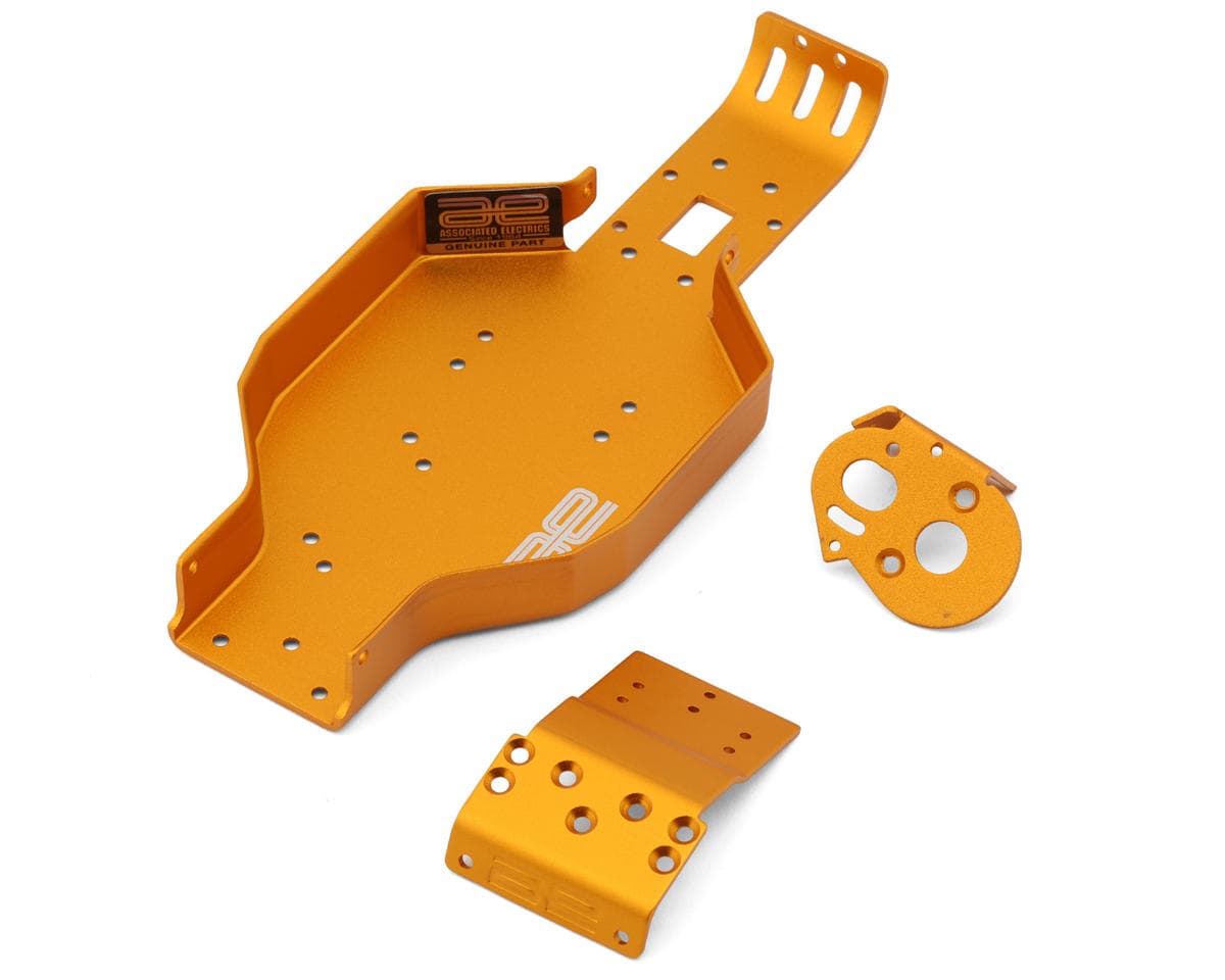 Team Associated RC10 Model 24 Aluminum Chassis Set (Gold) w/Nose Plate & Motor Mount Plate