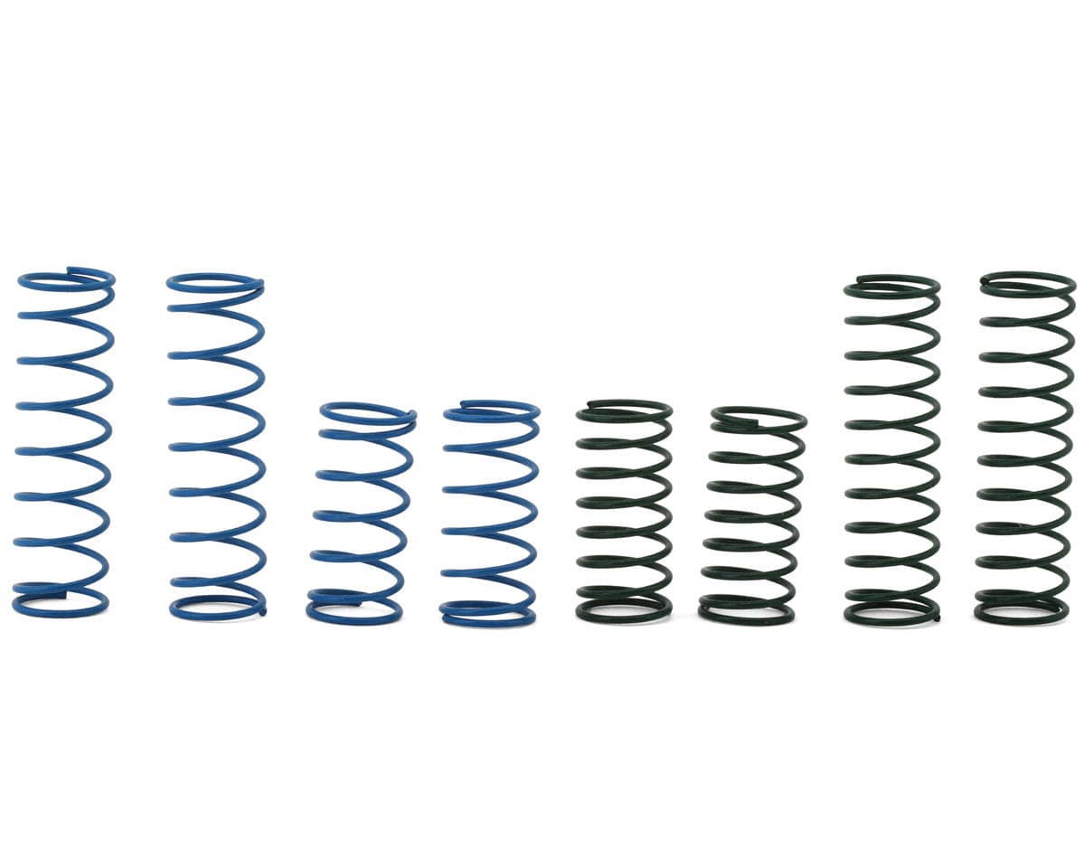 Team Associated RC10 Model 24 Front & Rear Shock Springs Set (Soft/Green, Hard/Blue)