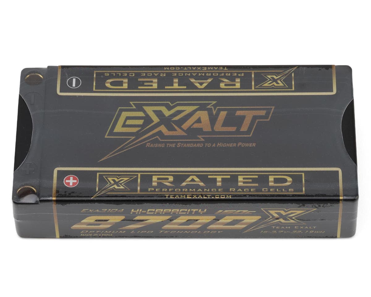 Team Exalt "X-Rated" 1S 150C High Capacity Hardcase LiPo Battery (3.7V/8700mAh) (ROAR Approved) w/5mm Connectors