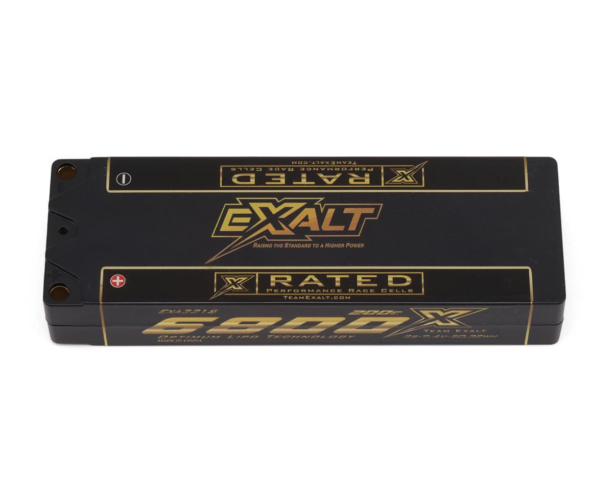 Team Exalt X-Rated 2S 200C LCG LiPo Battery (7.4V/6800mAh) w/5mm Connectors (ROAR Approved)