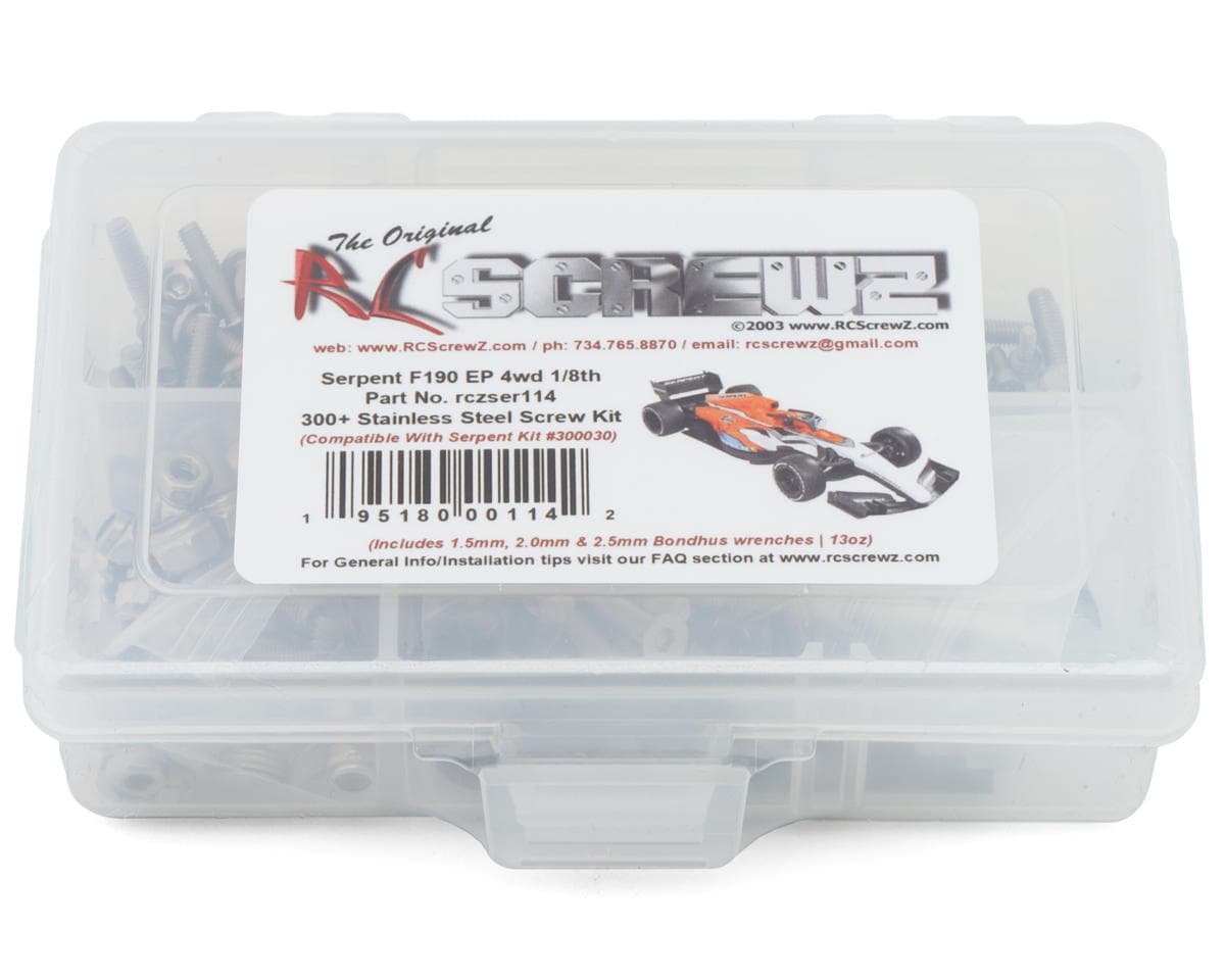 RC Screwz Serpent F190 EP Stainless Steel Screws Kit