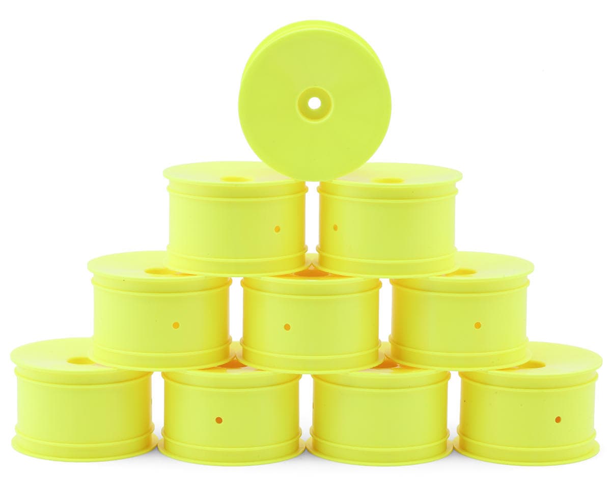 Hudy 2.2" V2 "Aerodisk" Rear 1/10 Buggy Wheels (Yellow) (10) (Hard) (XB2/XB4) w/12mm Hex
